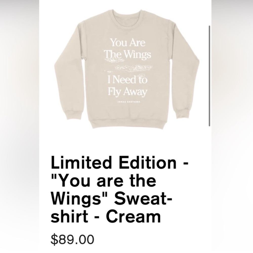 Jonas Brothers Cream Graphic Women’s Crewneck Sweater